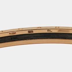 Bvlgari B.Zero1 18k Rose Gold Stainless Steel Open Cuff Bracelet M/L