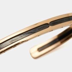 Bvlgari B.Zero1 18k Rose Gold Stainless Steel Open Cuff Bracelet M/L
