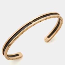 Bvlgari B.Zero1 18k Rose Gold Stainless Steel Open Cuff Bracelet M/L