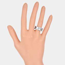 Pre Owned Bvlgari 18K White Gold B.Zero1 Band Ring EU 56 