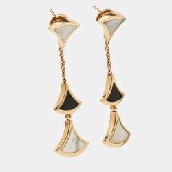Bvlgari Divas' Dream Onyx Mother of Pearl 18k Rose Gold Dangle Earrings