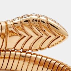 Pre Owned Bvlgari Serpenti Forever Diamond 18k Rose Gold Bracelet M/L