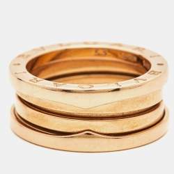Pre Owned Bvlgari B.Zero1 18k Rose Gold Ring Size 53