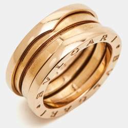 Pre Owned Bvlgari B.Zero1 18k Rose Gold Ring Size 53