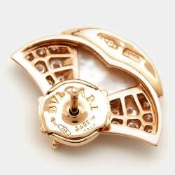 Pre Owned Bvlgari Divas' Dream Mother of Pearl Diamond 18K Rose Gold Earrings