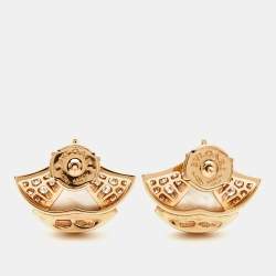 Pre Owned Bvlgari Divas' Dream Mother of Pearl Diamond 18K Rose Gold Earrings