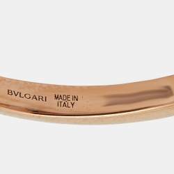 Pre Owned Bvlgari Divas' Dream Mother of Pearl Diamond 18k Rose Gold Ring Size 59