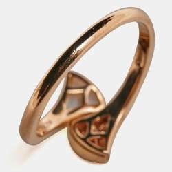 Pre Owned Bvlgari Divas' Dream Mother of Pearl Diamond 18k Rose Gold Ring Size 59