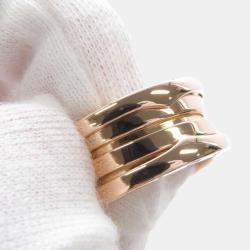 Pre Owned Bvlgari 18K Rose Gold B.Zero1 Two-Band Ring Size 49 