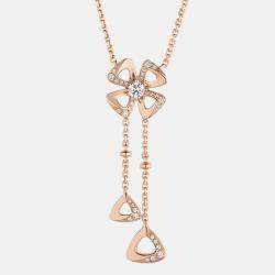 Pre Owned Bvlgari Fiorever Diamonds 18k Rose Gold Necklace