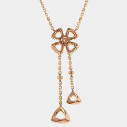 Pre Owned Bvlgari Fiorever Diamonds 18k Rose Gold Necklace