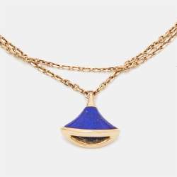 Pre Owned Bvlgari Divas' Dream Lapis Lazuli 18k Rose Gold Bracelet SM