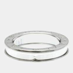 Bvlgari 18K White Gold B.Zero1 Band Ring EU 50
