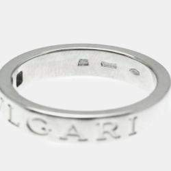 Bvlgari 18K White Gold and Diamond Bvlgari Bvlgari Band Ring EU 54