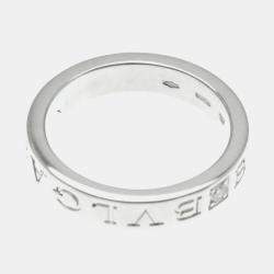 Bvlgari 18K White Gold and Diamond Bvlgari Bvlgari Band Ring EU 54