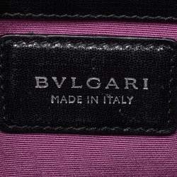 Bvlgari Black Leather and Patent Leather Medium Serpenti Forever Flap Shoulder Bag