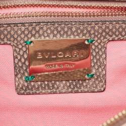 Pre Owned Bvlgari Beige Lizard Medium Serpenti Forever Shoulder Bag