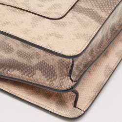 Pre Owned Bvlgari Beige Lizard Medium Serpenti Forever Shoulder Bag