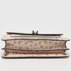 Pre Owned Bvlgari Beige Lizard Medium Serpenti Forever Shoulder Bag