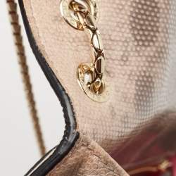 Pre Owned Bvlgari Beige Lizard Medium Serpenti Forever Shoulder Bag