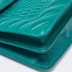 مملوكة مسبقًا حقيبة كتف بلغاري سيربتني فورإفر جلد سكاليج مبطن أخضر زيتوني متوسطة