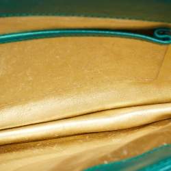 مملوكة مسبقًا حقيبة كتف بلغاري سيربتني فورإفر جلد سكاليج مبطن أخضر زيتوني متوسطة