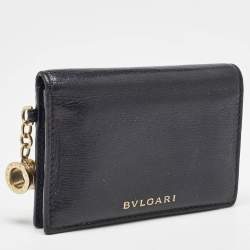 Pre Owned Bvlgari Black Leather B.Zero1 Card Holder
