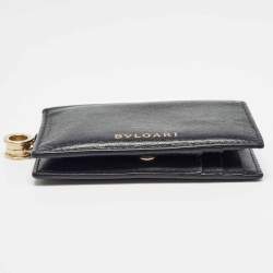 Pre Owned Bvlgari Black Leather B.Zero1 Card Holder