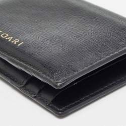Pre Owned Bvlgari Black Leather B.Zero1 Card Holder