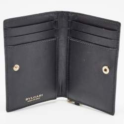 Pre Owned Bvlgari Black Leather B.Zero1 Card Holder