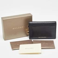 Pre Owned Bvlgari Black Leather B.Zero1 Card Holder