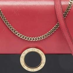 مملوكة مسبقًا حقيبة كتف بلغاري جلد كارونج وبريسبيكس أسود/ أخضر  غطاء قلاب 