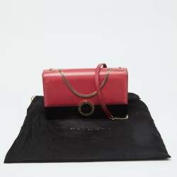 مملوكة مسبقًا حقيبة كتف بلغاري جلد كارونج وبريسبيكس أسود/ أخضر  غطاء قلاب 