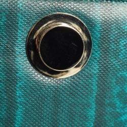 مملوكة مسبقًا حقيبة كتف بلغاري غطاء قلاب صغير بلاستيك جلد ثعبان أسود/ أزرق مخضر