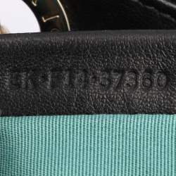 Pre Owned Bvlgari Black Leather Monte Plisse Shopper Tote