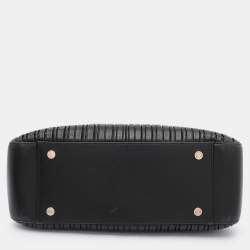 Pre Owned Bvlgari Black Leather Monte Plisse Shopper Tote