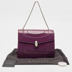 Pre Owned حقيبة كتف بلغاري فوريفر سيربينتي جلد خضراء كبيرة  