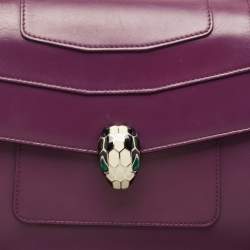 Pre Owned حقيبة كتف بلغاري فوريفر سيربينتي جلد خضراء كبيرة  