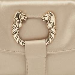 Pre Owned Bvlgari Light Green Satin Flap Clutch Bag