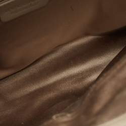 Pre Owned Bvlgari Light Green Satin Flap Clutch Bag