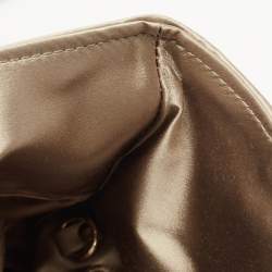 Pre Owned Bvlgari Light Green Satin Flap Clutch Bag