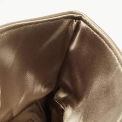 Pre Owned Bvlgari Light Green Satin Flap Clutch Bag