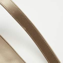 Pre Owned Bvlgari Light Green Satin Flap Clutch Bag