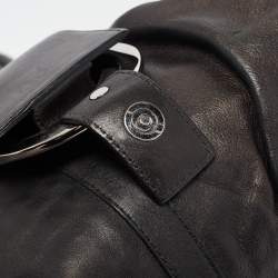 Pre Owned Bvlgari Black Leather Crystals Embellished Chandra Hobo