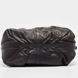 Pre Owned Bvlgari Black Leather Crystals Embellished Chandra Hobo