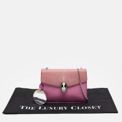 Pre Owned حقيبة كتف بلغاري سبرينتي صغيرة جلد و ستينغراي وردي