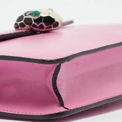 Pre Owned حقيبة كتف بلغاري سبرينتي صغيرة جلد و ستينغراي وردي