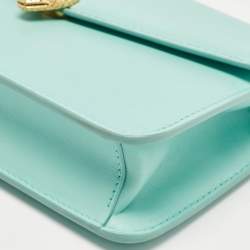 Pre Owned Bvlgari Turquoise Green Leather Serpenti Forever Maxi Chain Bag