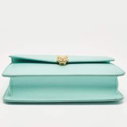 Pre Owned Bvlgari Turquoise Green Leather Serpenti Forever Maxi Chain Bag