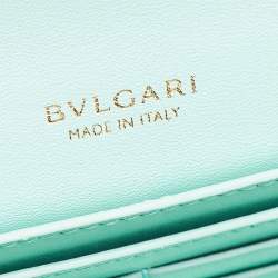Pre Owned Bvlgari Turquoise Green Leather Serpenti Forever Maxi Chain Bag